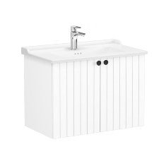 Vitra Root Groove 69296 Lavabo Dolabı, Kapaklı, 80 Cm, Mat Beyaz, Klasik Lavabolu